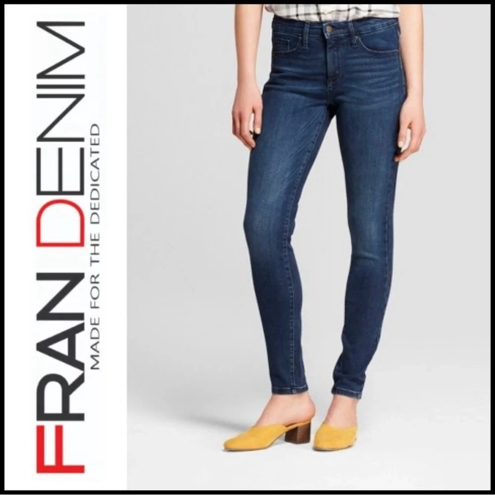 FRAN DENIM April Super High Rise Skinny Jeans Dark Wash Lifters’ Size 27 - Picture 1 of 14